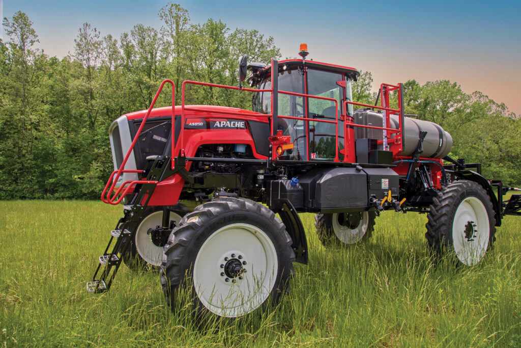 AS850 apache sprayer sitting in grass