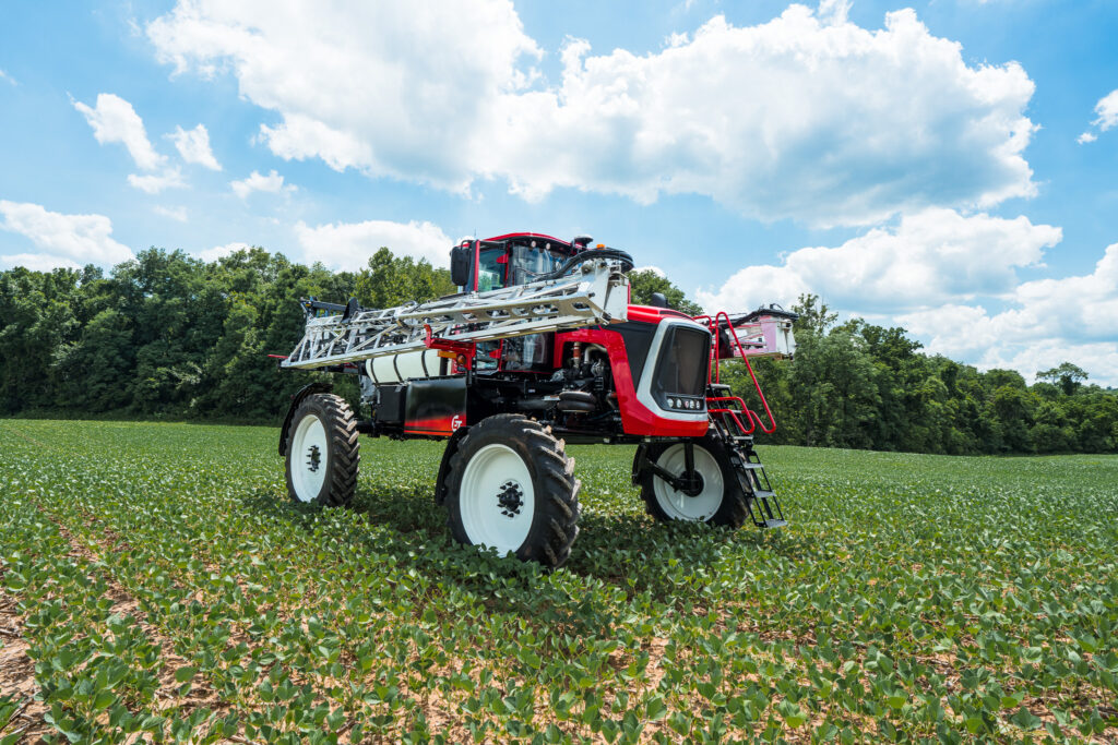 AS650 Apache Sprayer sitting in bean field