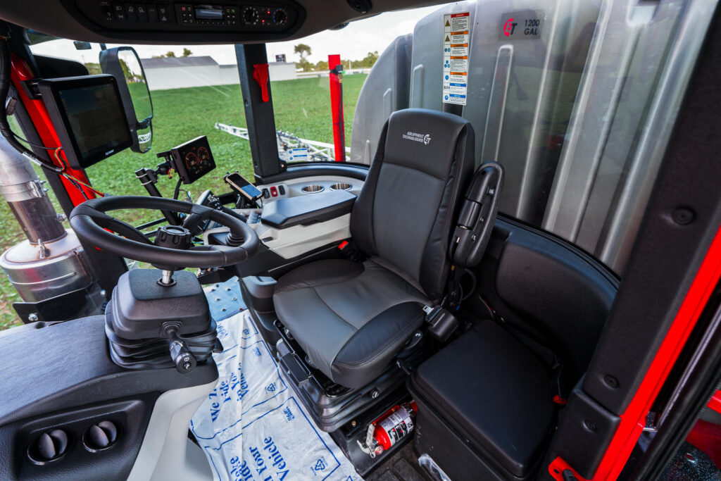 inside cab seat of apache sprayer